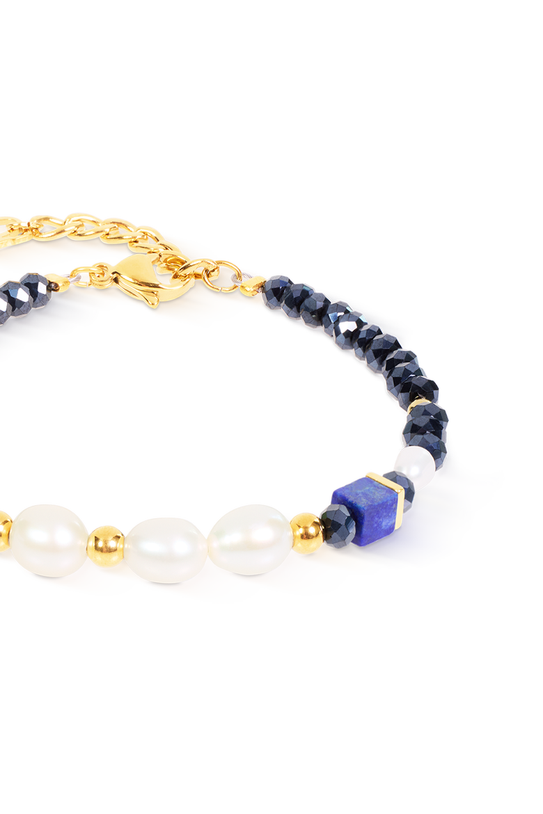 Bracelet Cosmic Pearls Midnight Gold, Alternate, color, Blue