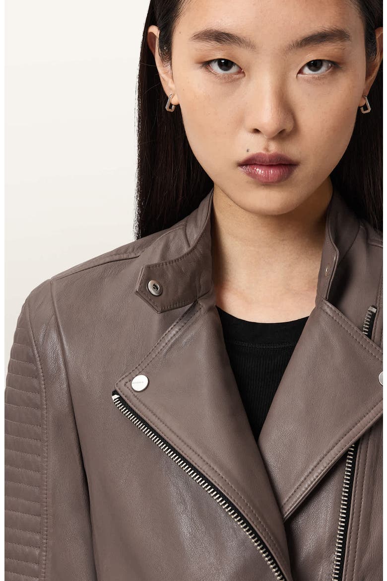 Raul Leather Biker Jacket, Alternate, color, MOCHA BROWN