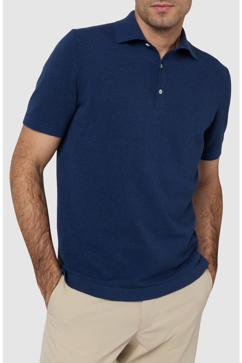 Rally Polo Sweater, Main, color, MARINE COTTON