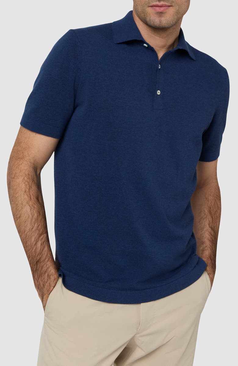 Sid Mashburn Rally Polo Sweater, Main, color, Marine Cotton