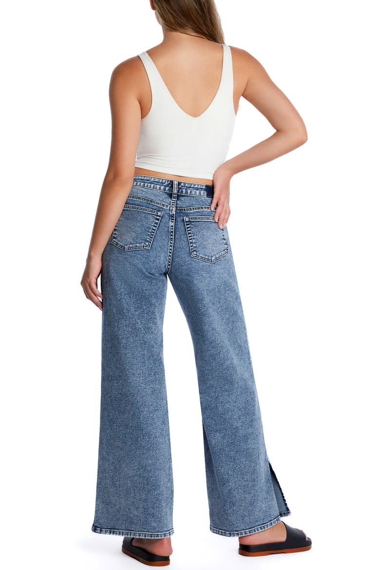 Clever Side Slit High Waist Wide Leg Jeans, Alternate, color, CLASSY BLUE
