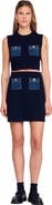 SANDRO Short knit and denim skirt