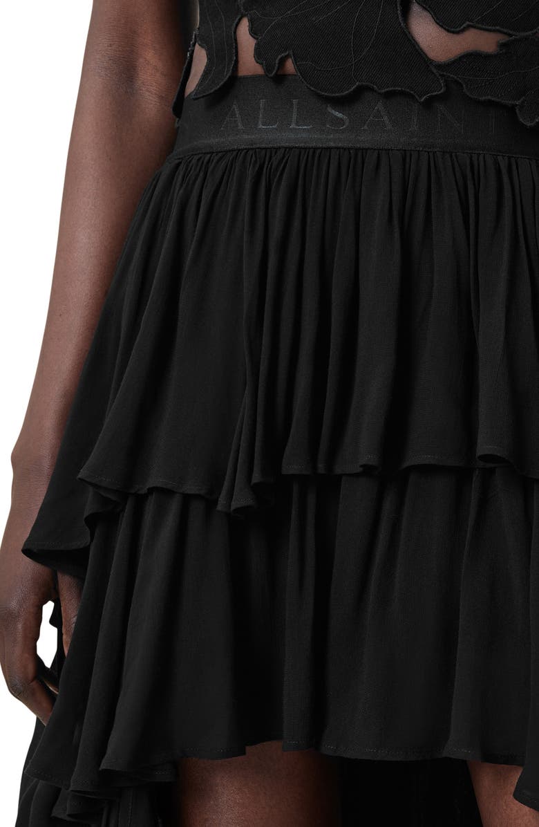 AllSaints Cavarly Layered Ruffle High-Low Maxi Skirt, Alternate, color,