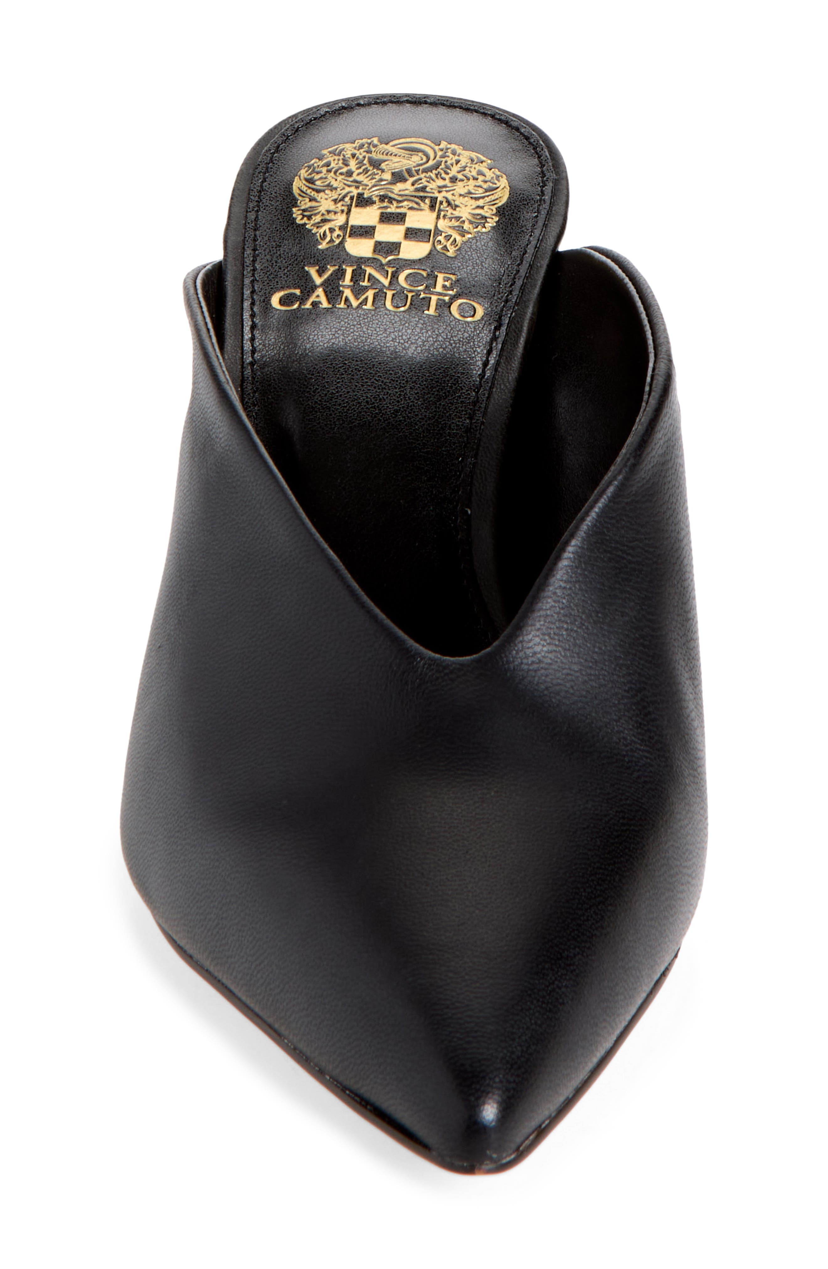 Lesleey Leather Pointed Toe Mule, Alternate, color, BLACK