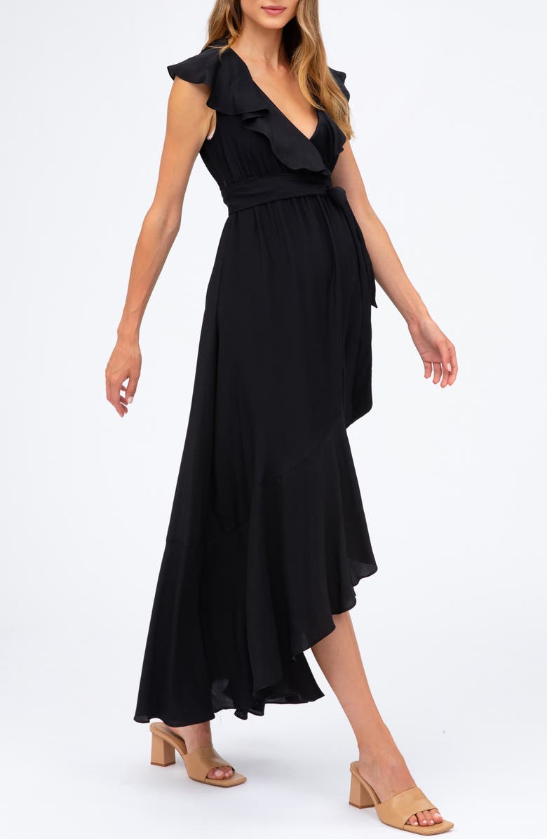 PIETRO BRUNELLI MATERNITY Ruffle Faux-Wrap Maternity Dress, Alternate, color, 