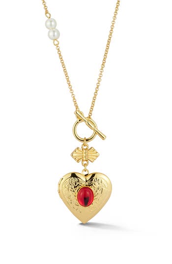 Chloe & Madison Chloe And Madison Heart Locket Pendant Necklace In Gold