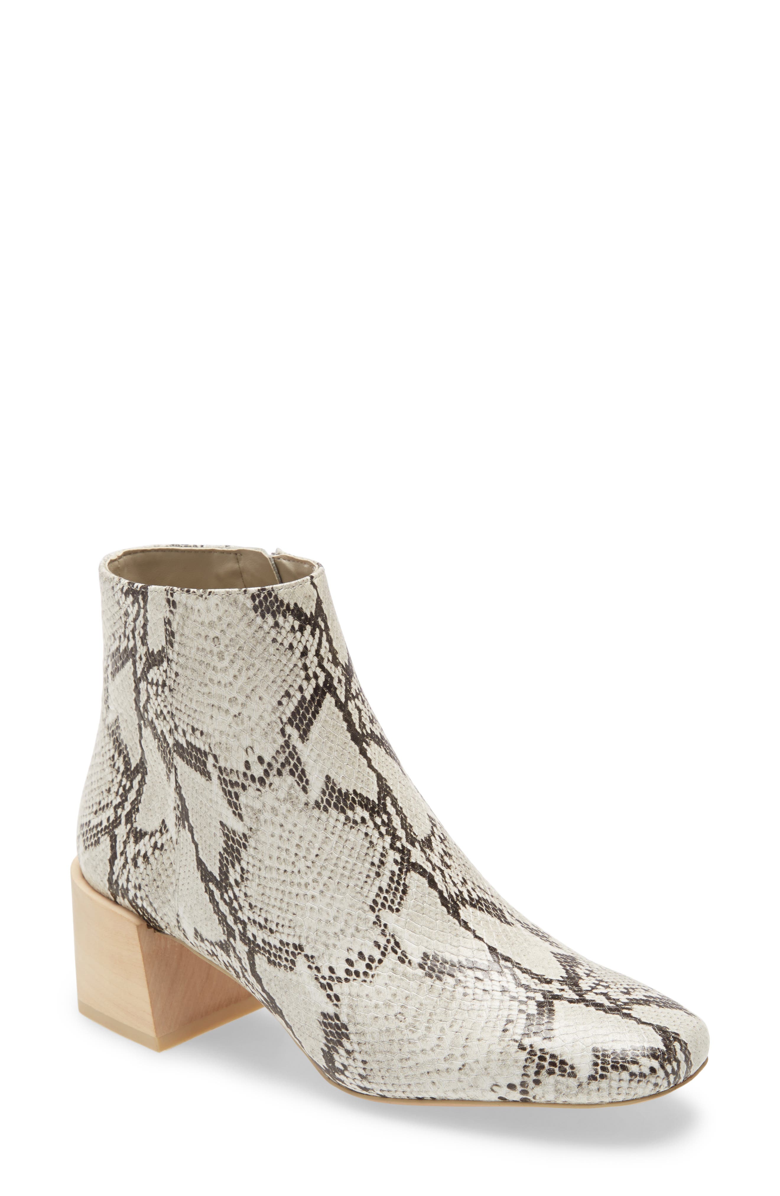 Quiana Bootie, Main, color, PURE WHITE/ BLACK LEATHER