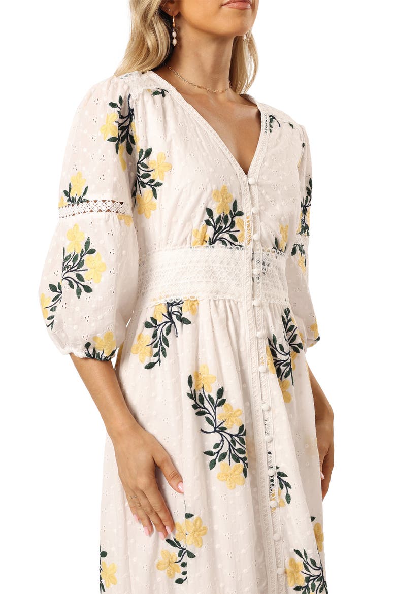 Christie Floral Print Dress, Alternate, color, WHITE YELLOW FLORAL