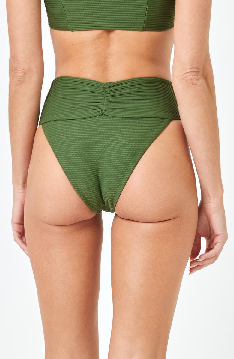 LSPACE Bardot Ribbed Bikini Bottoms, Alternate, color, Jungle