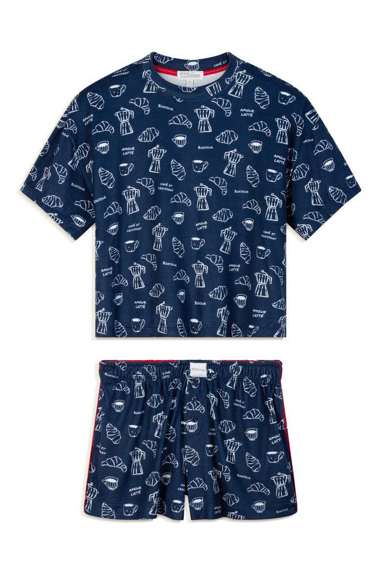 Bonjour Babe 2-Piece Pajamas, Alternate, color, DEEP NAVY
