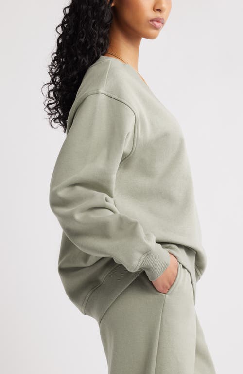 Shop Bp. Oversize V-neck Sweatshirt In Green Halo