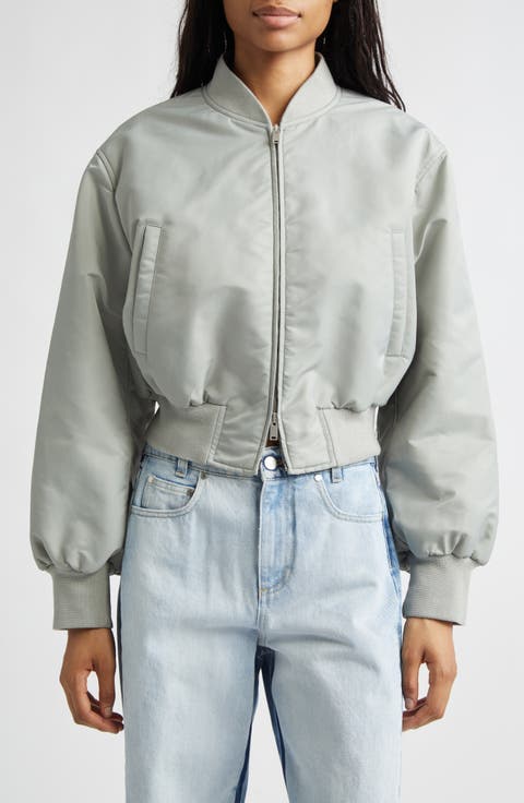 Nylon Crop Bomber Jacket