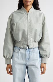 Stella McCartney Nylon Crop Bomber Jacket