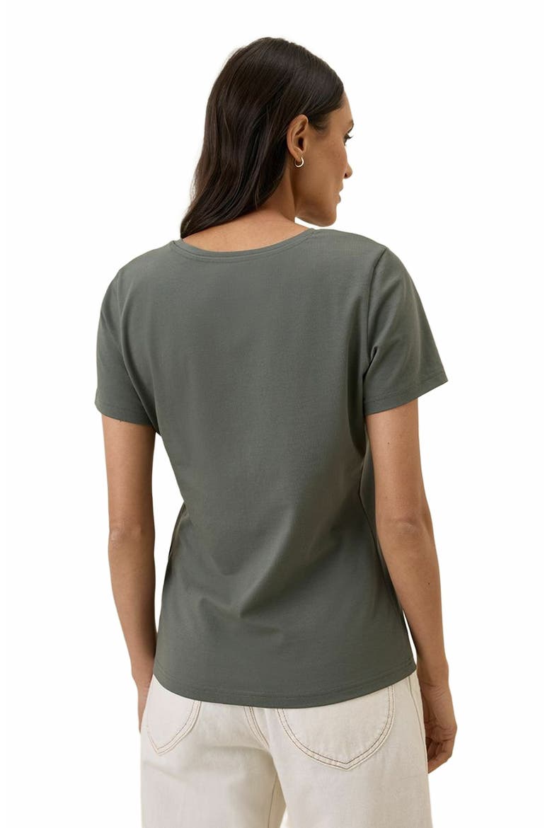 Luxe Stretch Jersey Slim Tee, Alternate, color, Castor Green