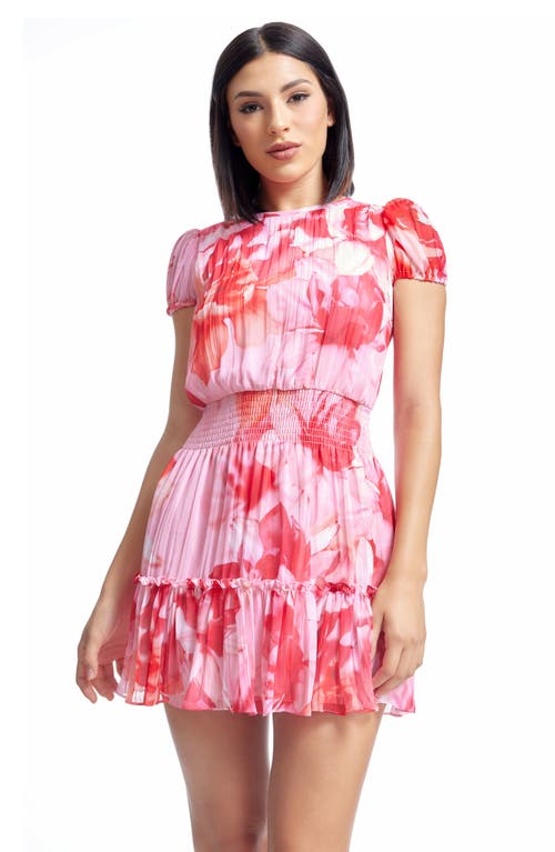 DRESS THE POPULATION DRESS THE POPULATION KENLEY FLORAL SMOCKED COCKTAIL MINIDRESS 