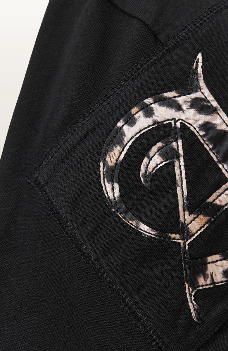 AllSaints Fuse Logo Appliqué Cotton T-Shirt Minidress, Alternate, color, Black