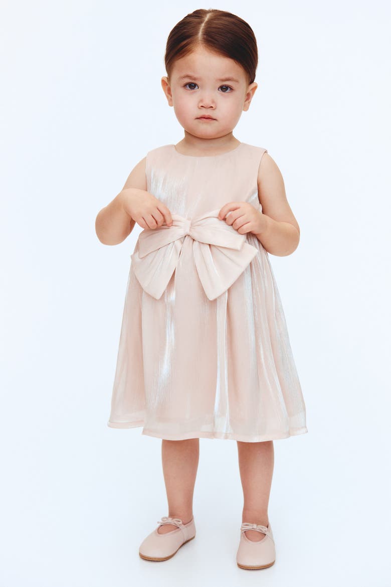 Bow-detail Organza Dress, Alternate, color, Light dusty pink