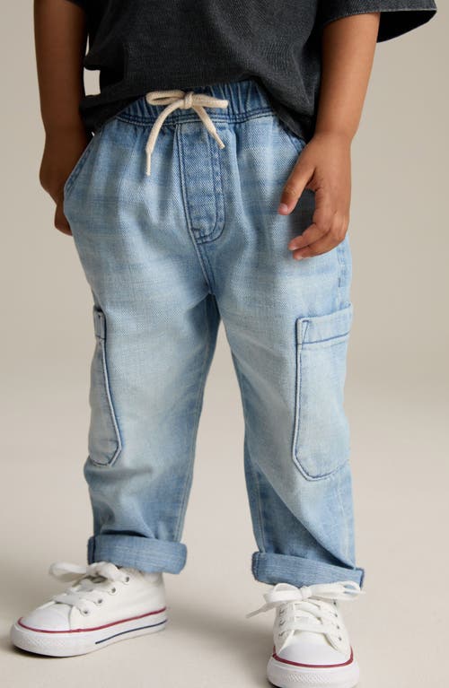 Next Kids' Straight Leg Drawstring Jeans In Blue