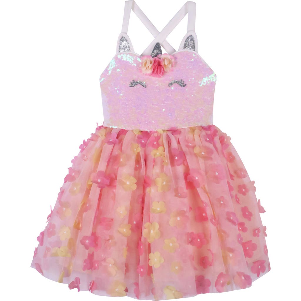 ZUNIE ZUNIE KIDS' UNICORN SEQUIN BODICE PARTY DRESS
