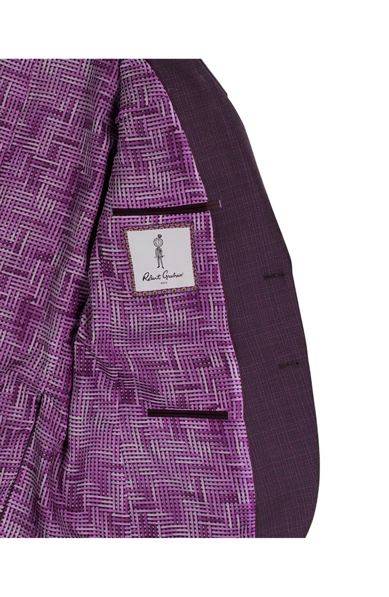 Robert Graham Woodson Purple Mélange Wool Blend Sport Coat, Alternate, color, Berry