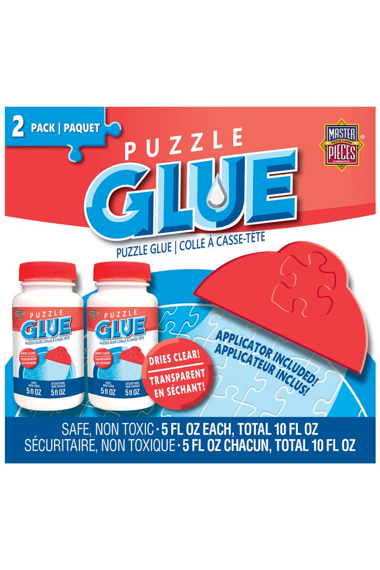 Puzzle Glue 2-Pack with Applicator, Main, color, Clear