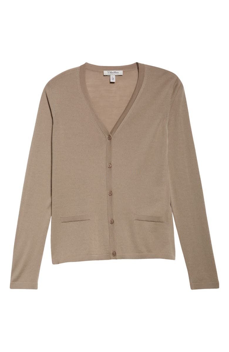 Max Mara Kenya Virgin Wool Cardigan, Alternate, color, Turtledove