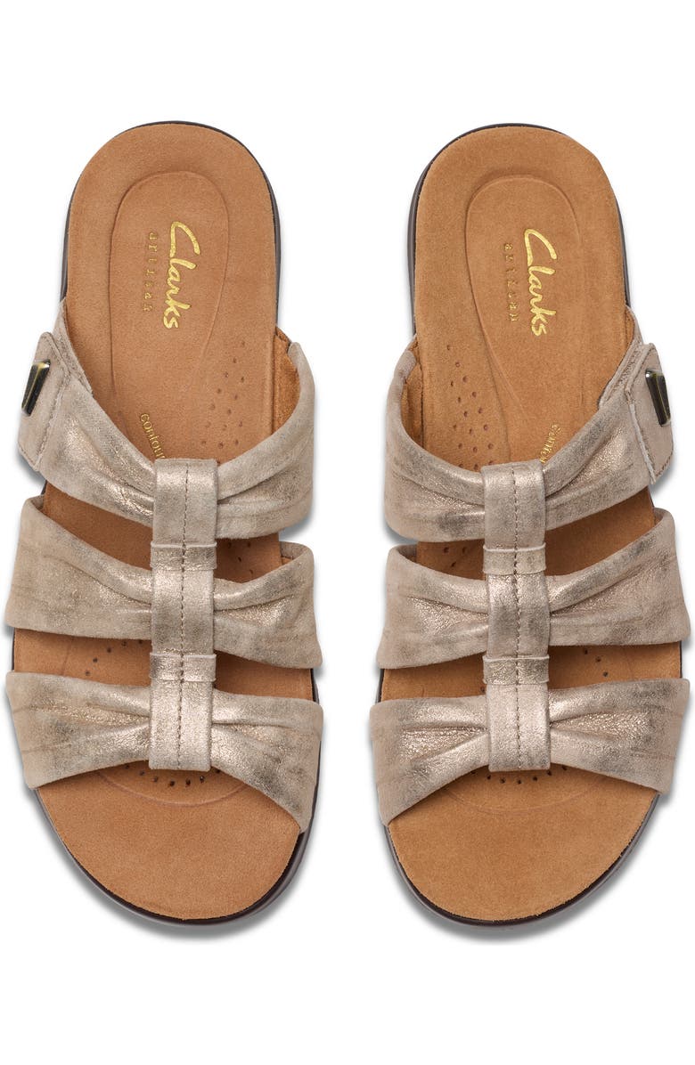 Clarks<sup>®</sup> Kitly Slide Sandal, Alternate, color, Metallic Leather