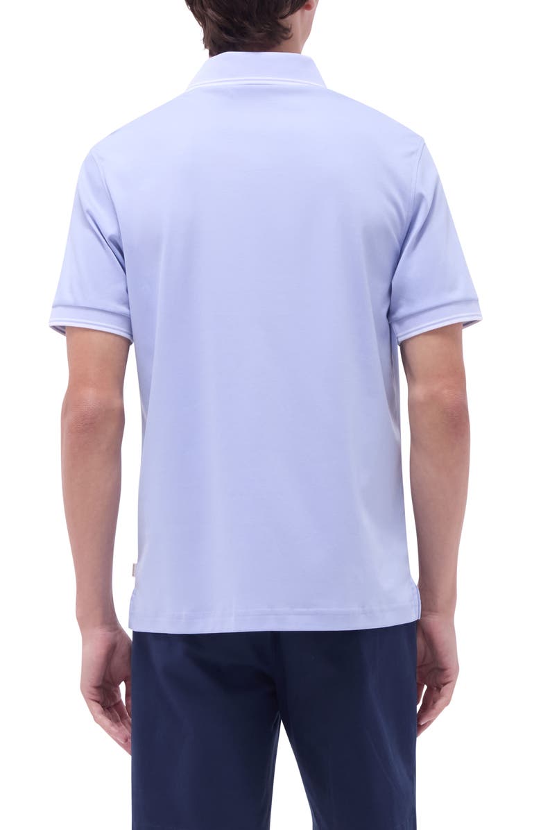 Bugatchi Tipped Johnny Collar Polo, Alternate, color, Sky