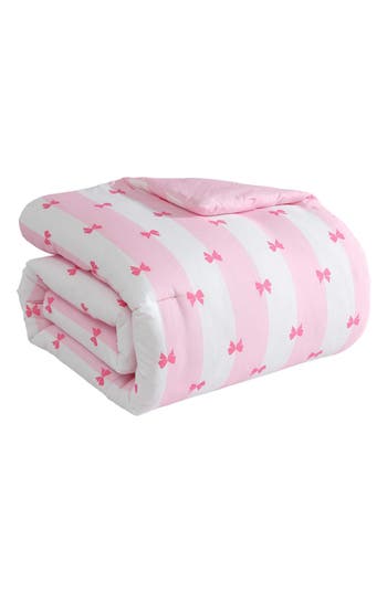 Betsey Johnson Bow Stripe 8-piece Set In Bright Pink
