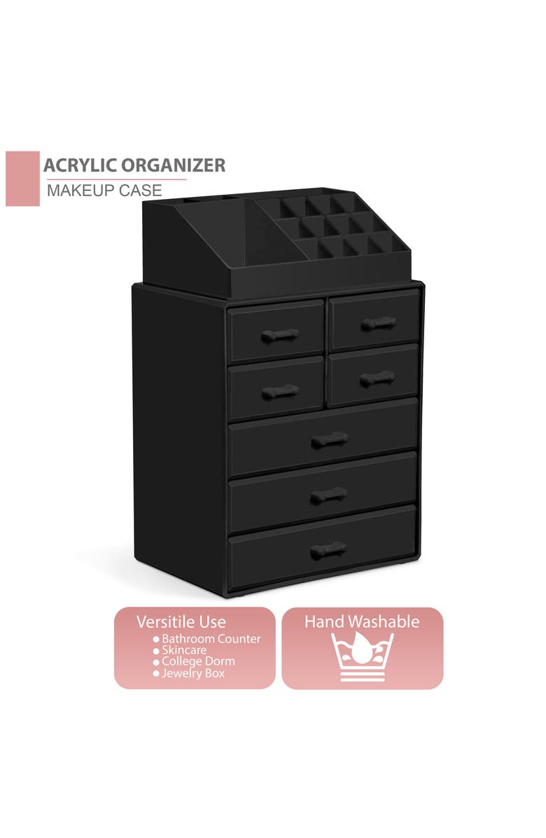 SORBUS 7-Drawer Makeup Organizer Case, Alternate, color, Black