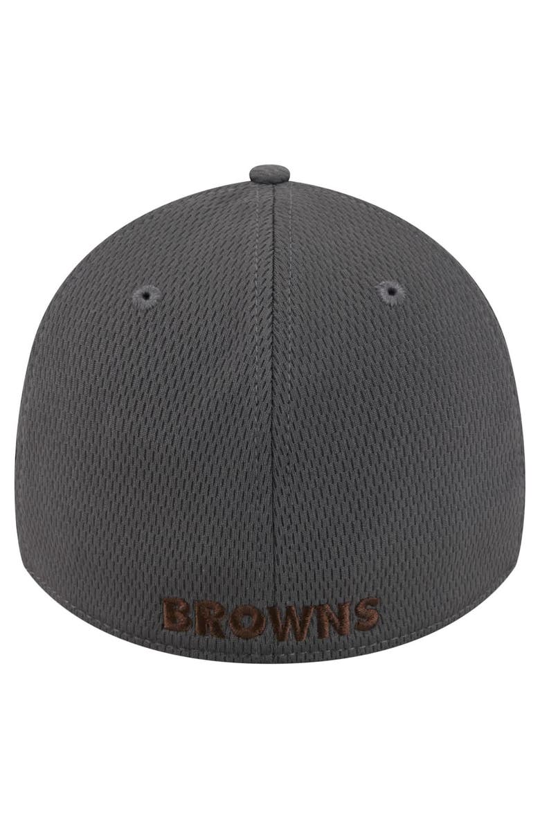 New Era Men's New Era Graphite Cleveland Browns Throwback Logo Main 39THIRTY Flex Hat, Alternate, color, 