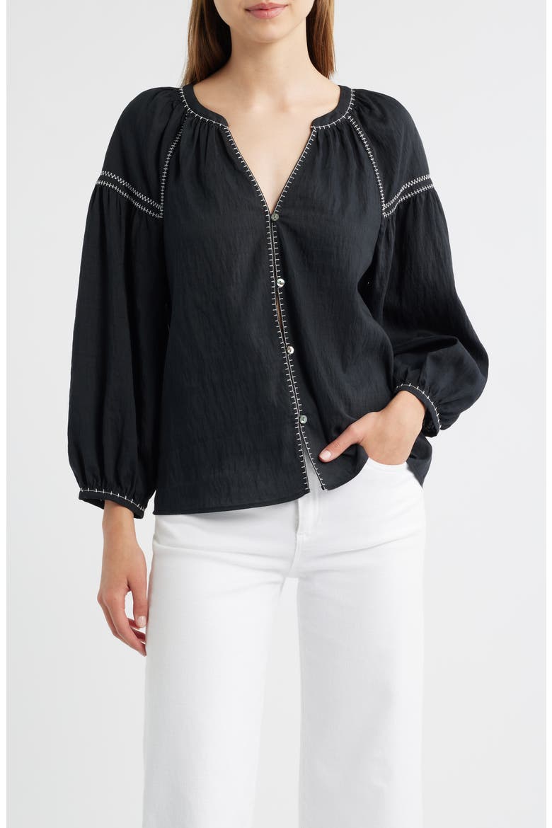 Vasia Embroidered Top, Main, color, BLACK
