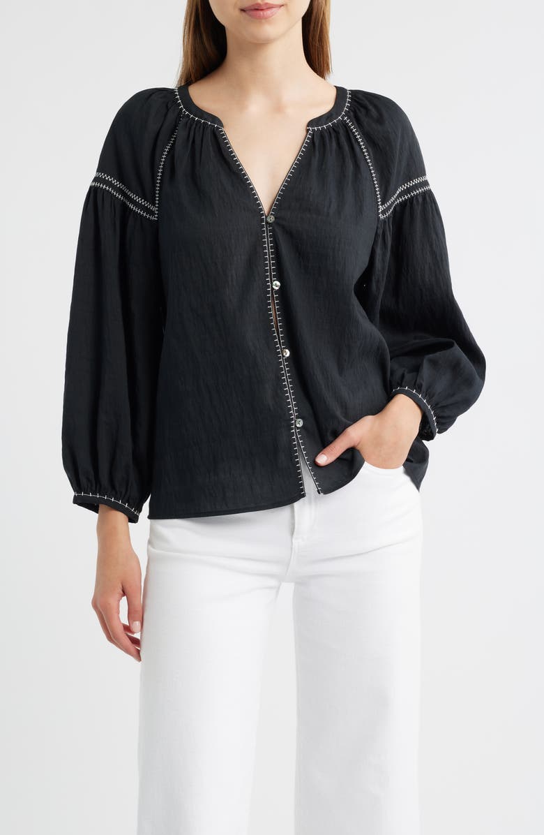 Rails Vasia Embroidered Top, Main, color, Black