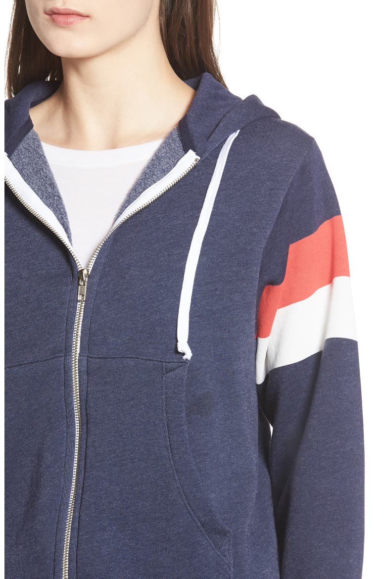 Regan Varsity Stripe Zip Hoodie, Alternate, color, OXFORD
