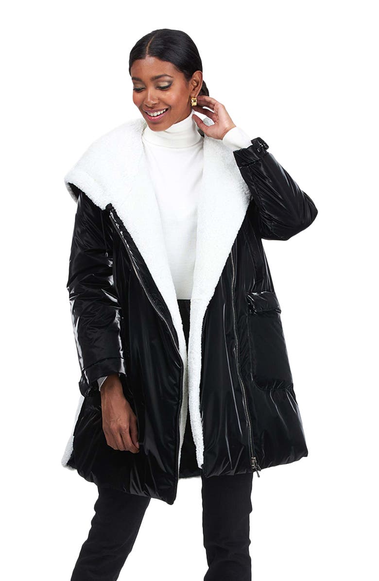 GORSKI Quilted Parka With Shearling Lamb, Alternate, color, Black/White