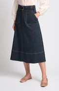 Ted Baker Kay High Waist Belted Midi Denim Skirt