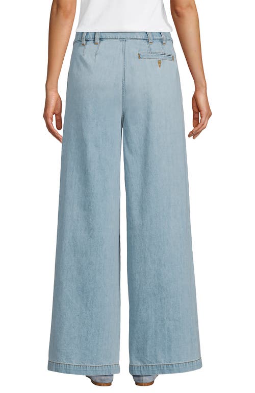 LANDS' END LANDS' END LIGHTWEIGHT DENIM MID RISE PLEATED SLOUCHY JEANS