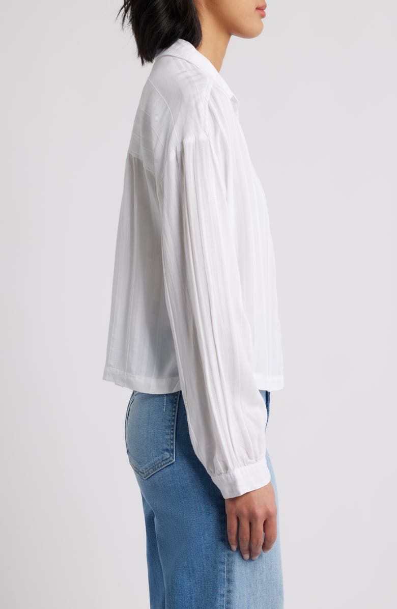 Cloth & Stone Shirred Button-Up Shirt, Alternate, color, White