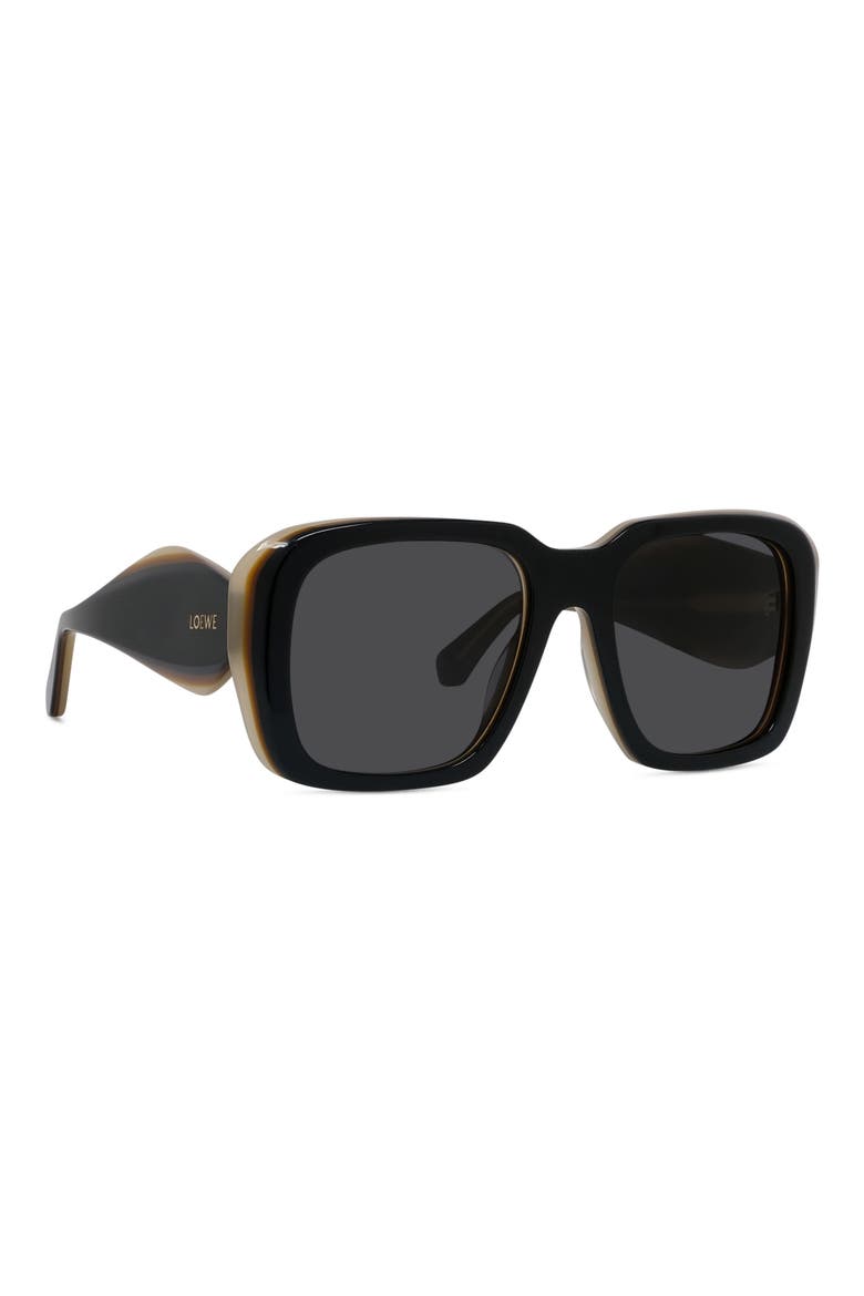 Signature 53mm Square Sunglasses, Alternate, color, SHINY BLACK / SMOKE