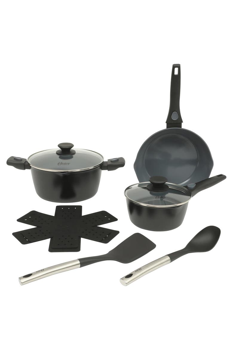13 Piece Nonstick Cookware Combo Set Matte Black Grey, Main, color, Grey
