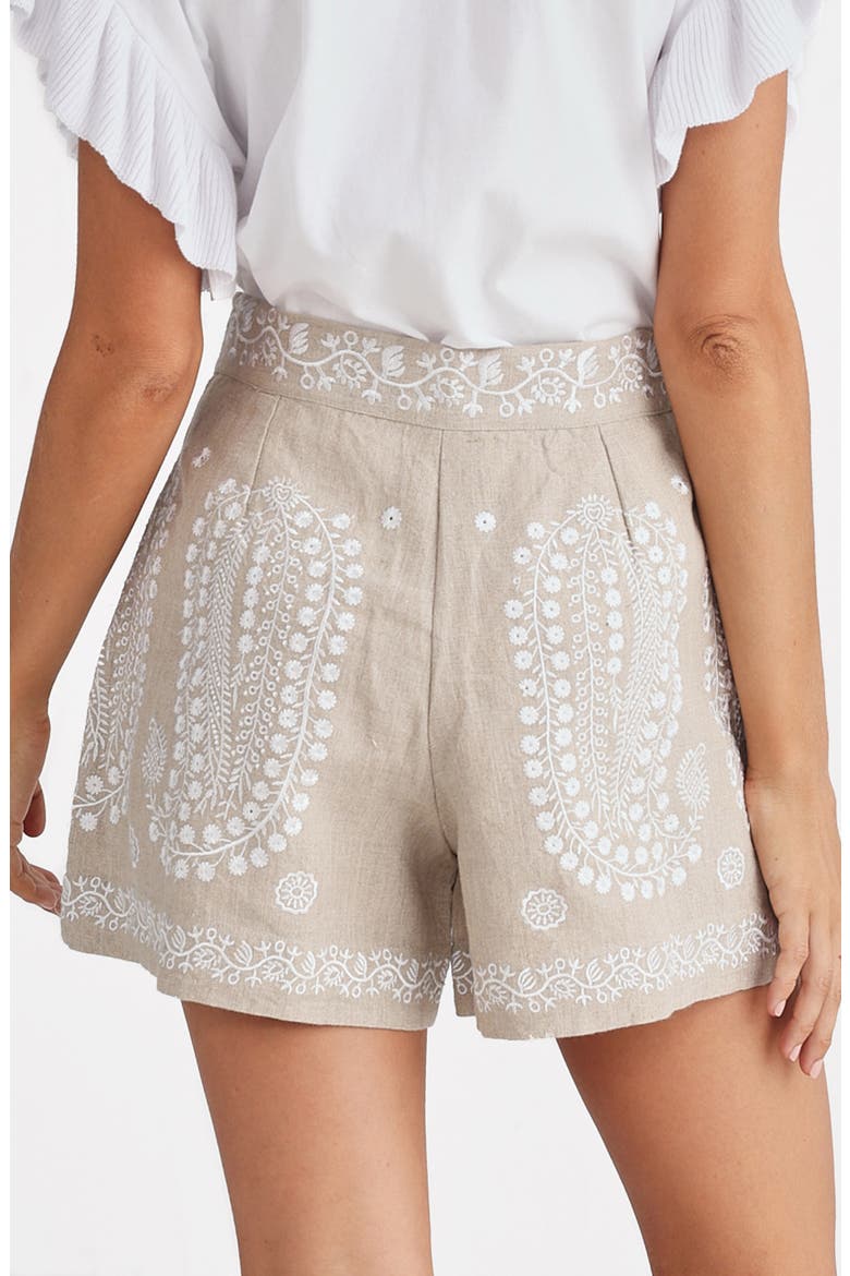 Johari Shorts, Alternate, color, NATURAL/ EMBROIDERY