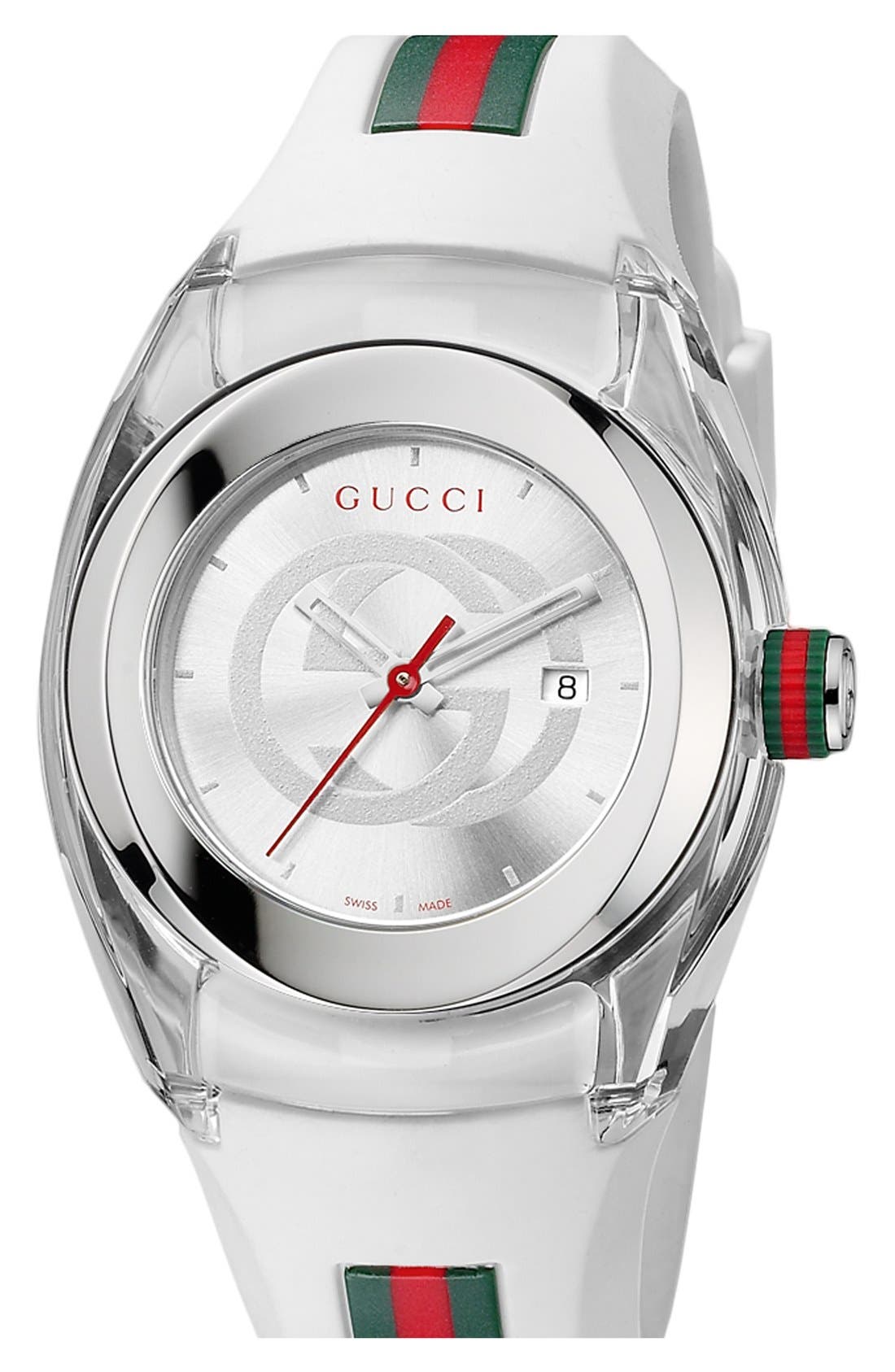 Gucci 'Sync - Medium' Rubber Strap Watch, 36mm