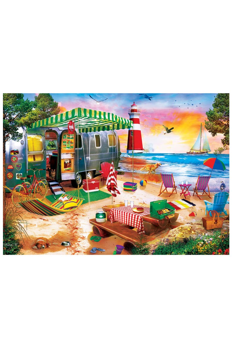 Oceanside Camping 500 Piece Puzzle, Alternate, color, Multicolor