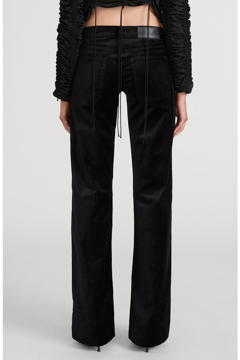 The Pixie Velvet Low Rise Flare Pants, Alternate, color, BLACK