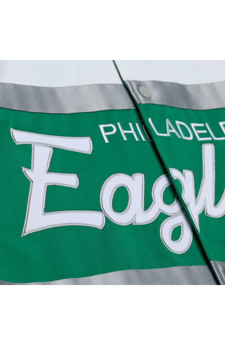 Mitchell & Ness Men's Mitchell & Ness  Kelly Green Philadelphia Eagles Head Coach Lightweight Full-Snap Satin Jacket, Alternate, color, Kelly Green