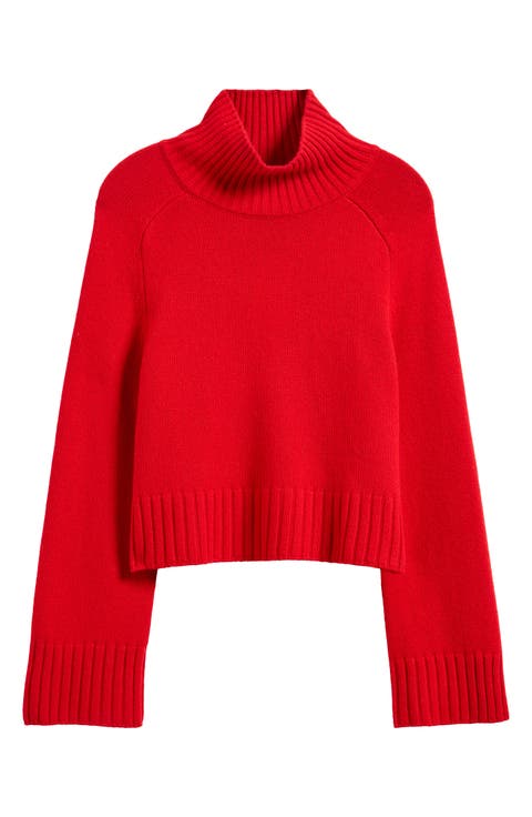 Brooke Crop Cashmere Turtleneck Sweater