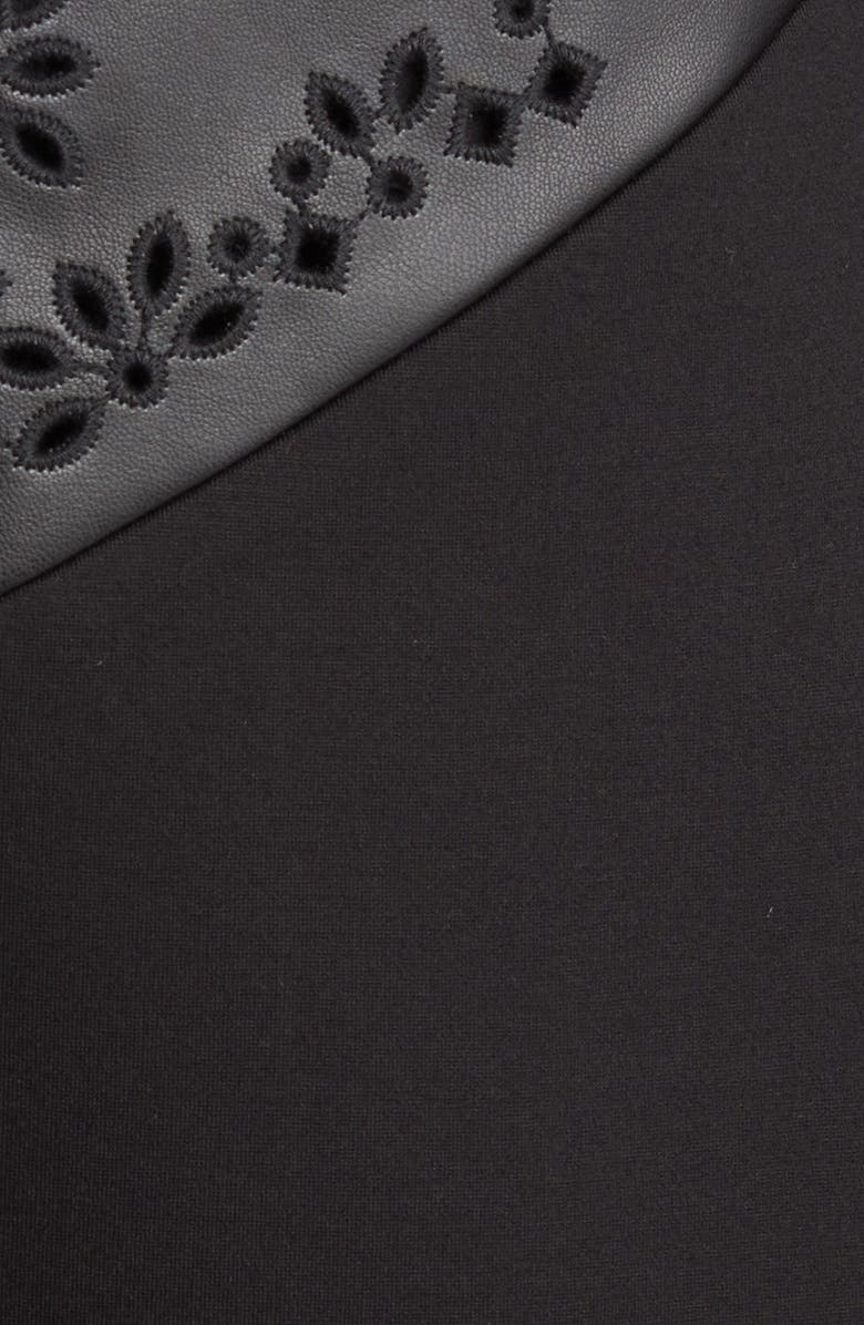 KOBI HALPERIN Wanda Eyelet Detail Mixed Media Faux Leather Jacket, Alternate, color, 