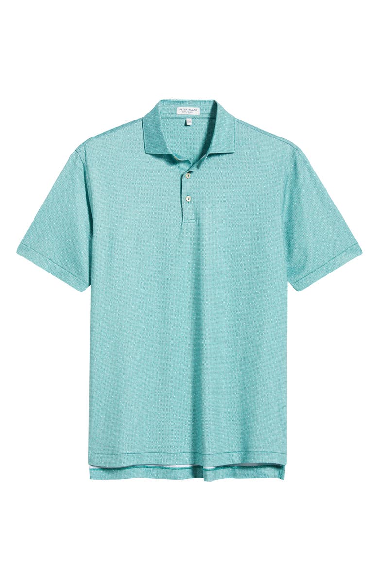 Peter Millar Dashwood Microprint Performance Jersey Polo, Alternate, color, Snow Pea