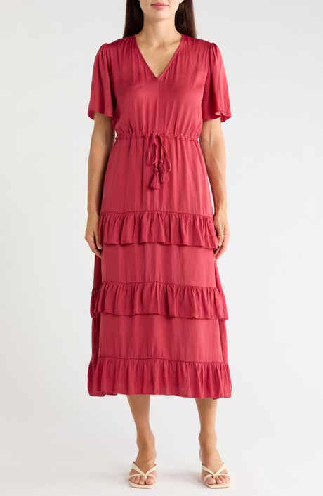 Short Sleeve Tiered Maxi Dress