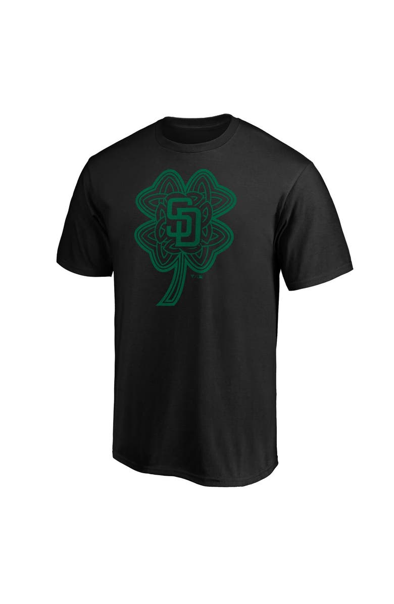 FANATICS Men's Fanatics Branded Black San Diego Padres St. Patrick's Day Celtic Charm T-Shirt, Alternate, color, 